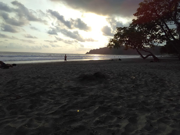 Running on Beach in Cost Rica